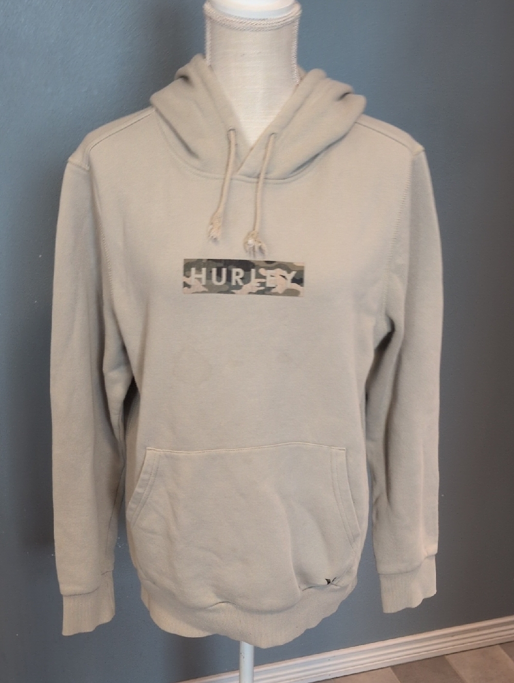 Hurley Camo Oversized FleeceLined Pullover Hoodie Sweatshirt Streetwear Gorpcore